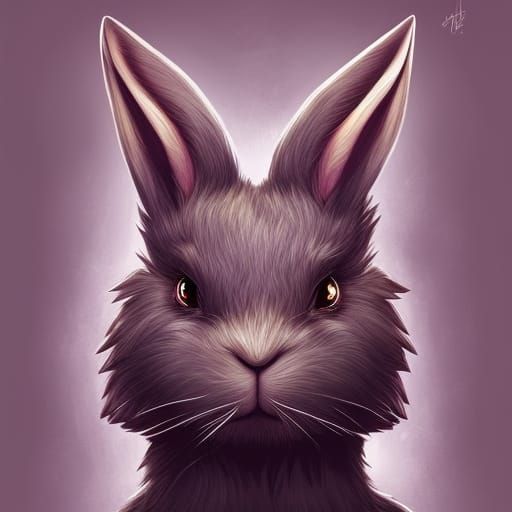 Menacing Wild Rabbit Digital Painting