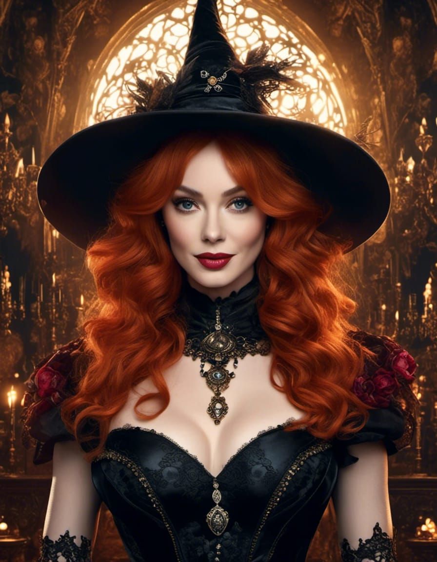Christina Hendricks as a Gothic Witch Portrait