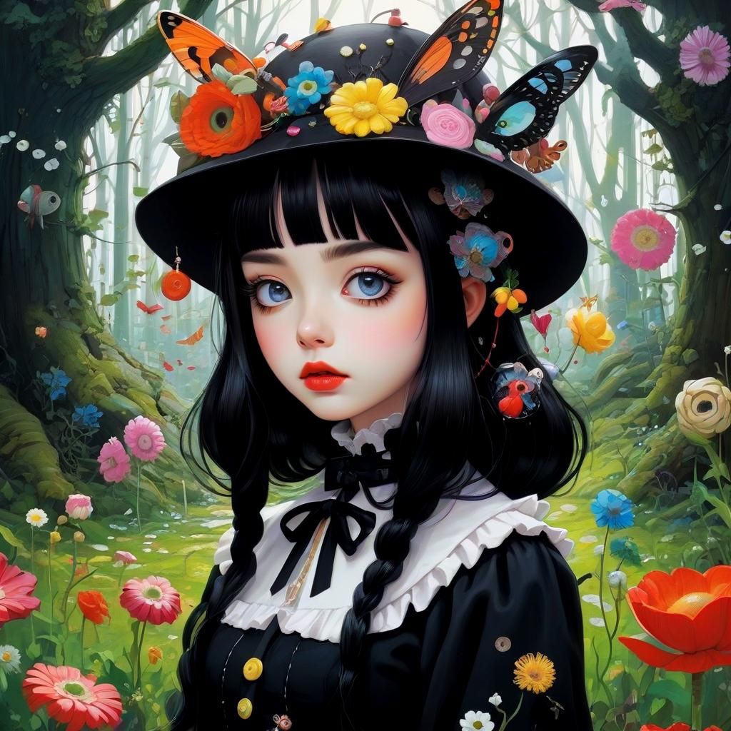 Cute Forest Creatures in Surreal Burtonesque Style