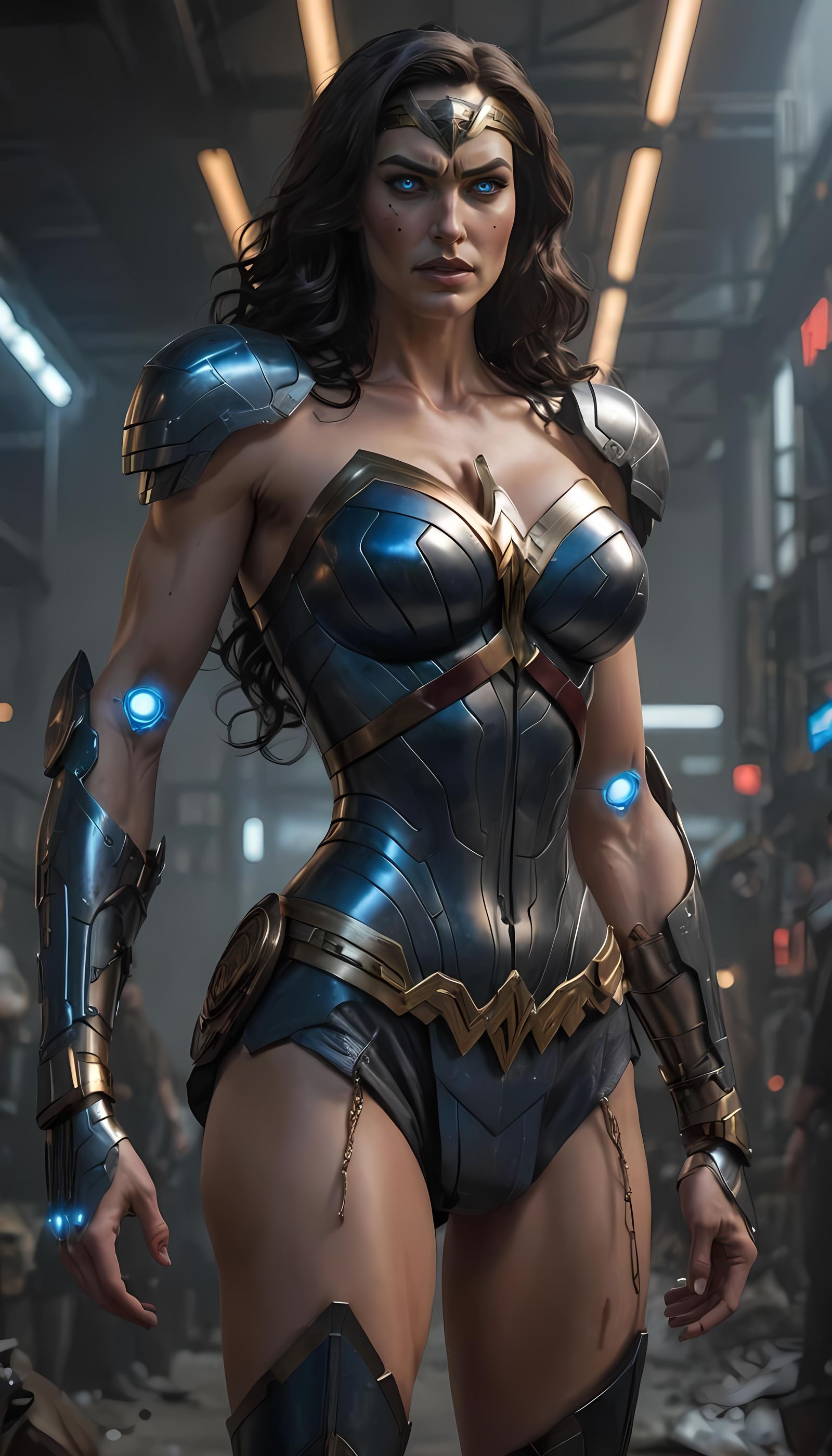 Cyborg Wonder Woman with Hyper Muscle Growth