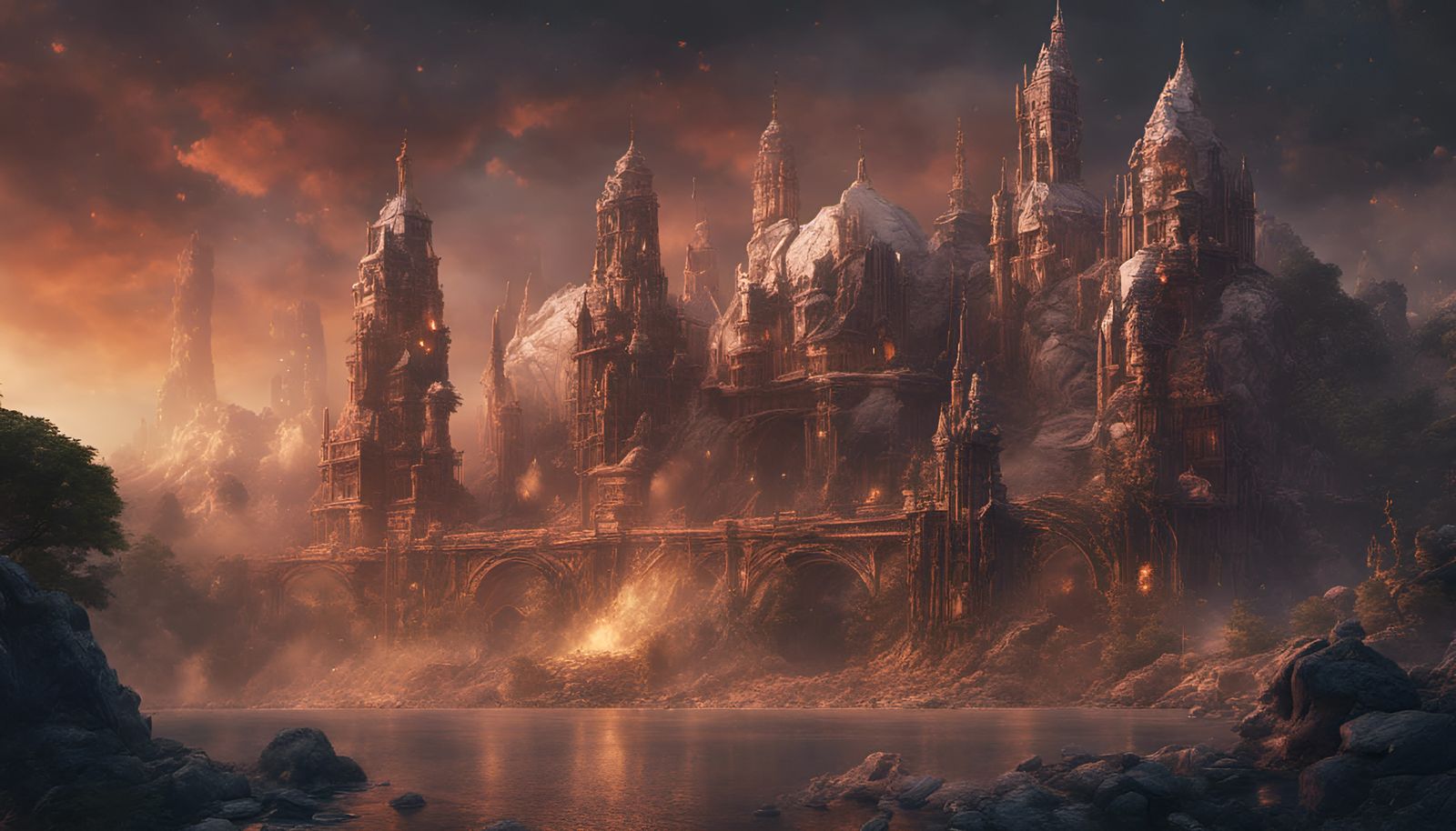 Detailed Matte Painting of the Word Leftist