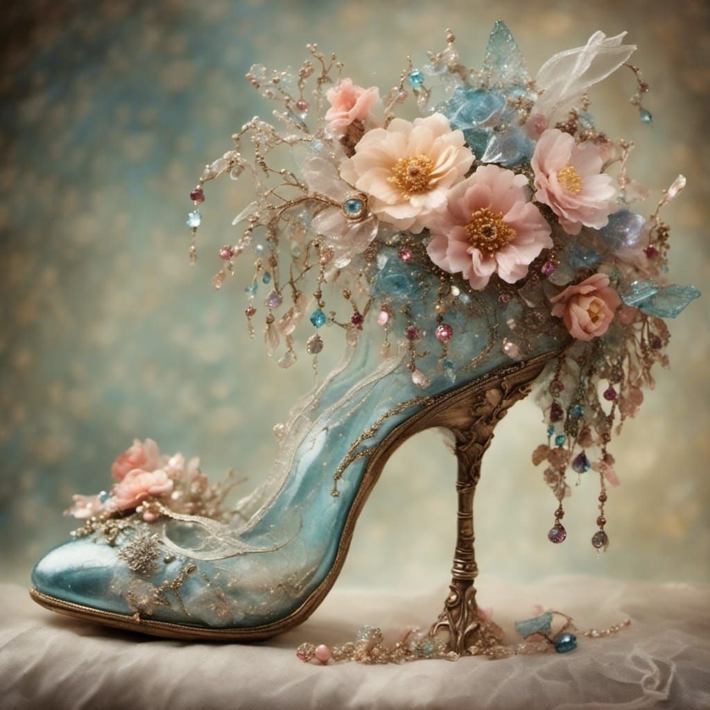 Ethereal Glass Slippers in Fairytale Style