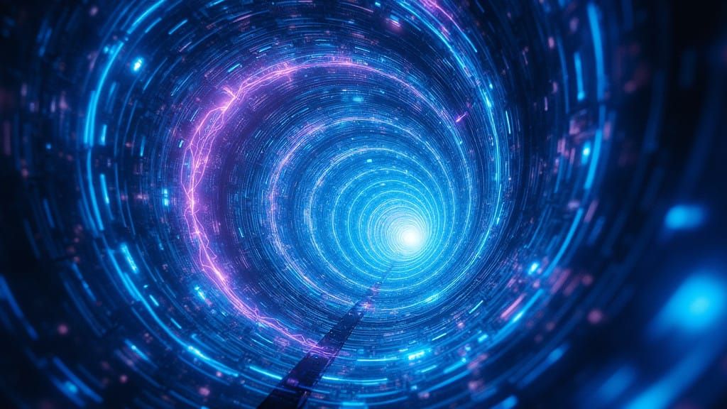 Wormhole Tunnel in Futuristic Style
