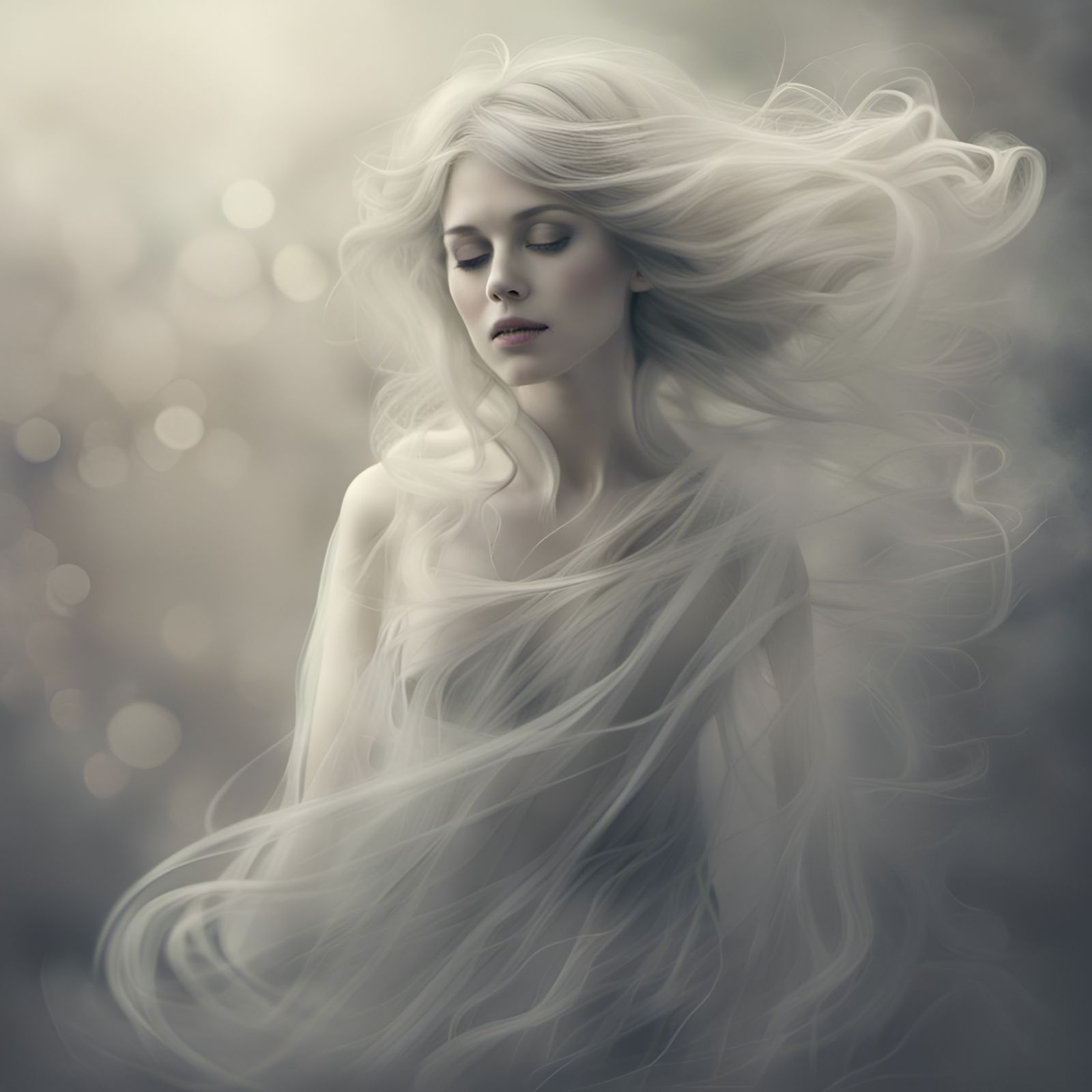 Ethereal Beauty: A Feminine Ghost Apparition