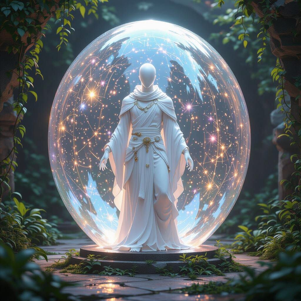 Pearlescent Being in Time Dilation Shield