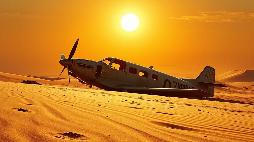 crashed plane in the desert