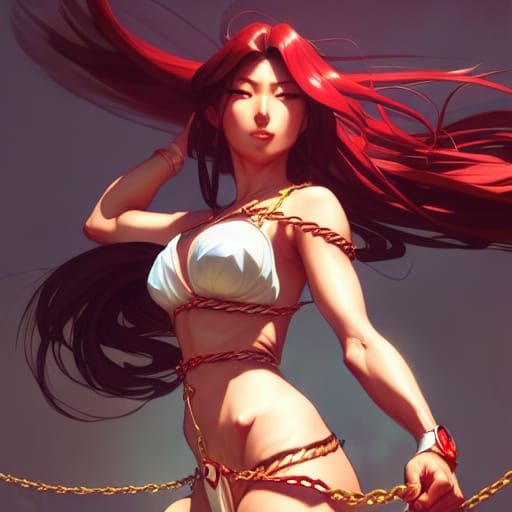 Mai Shiranui Chained: Hyperdetailed Concept Art