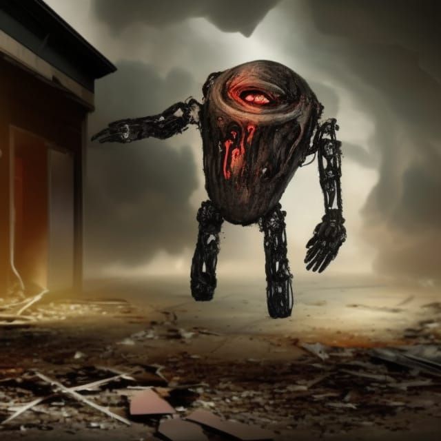 Melting Robot Crawls From Ghost Town Amid Tornado