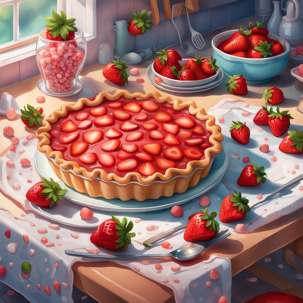 Strawberry Pie in Candy Art Style