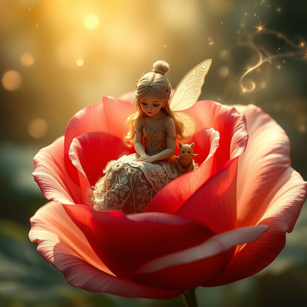 Enchanted Thumbelina in Whimsical Fantasy Realm