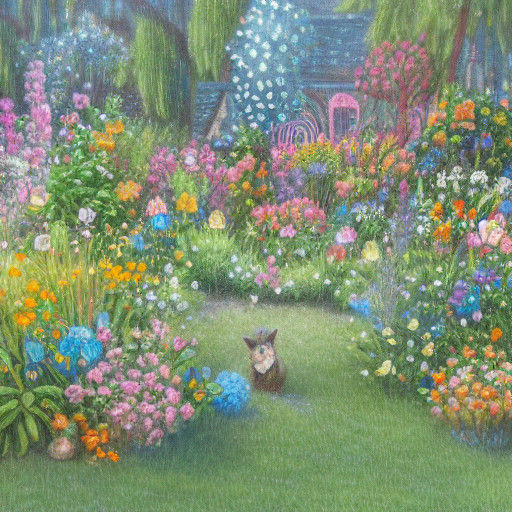 Whimsical Garden Critter in Oil Painting Style