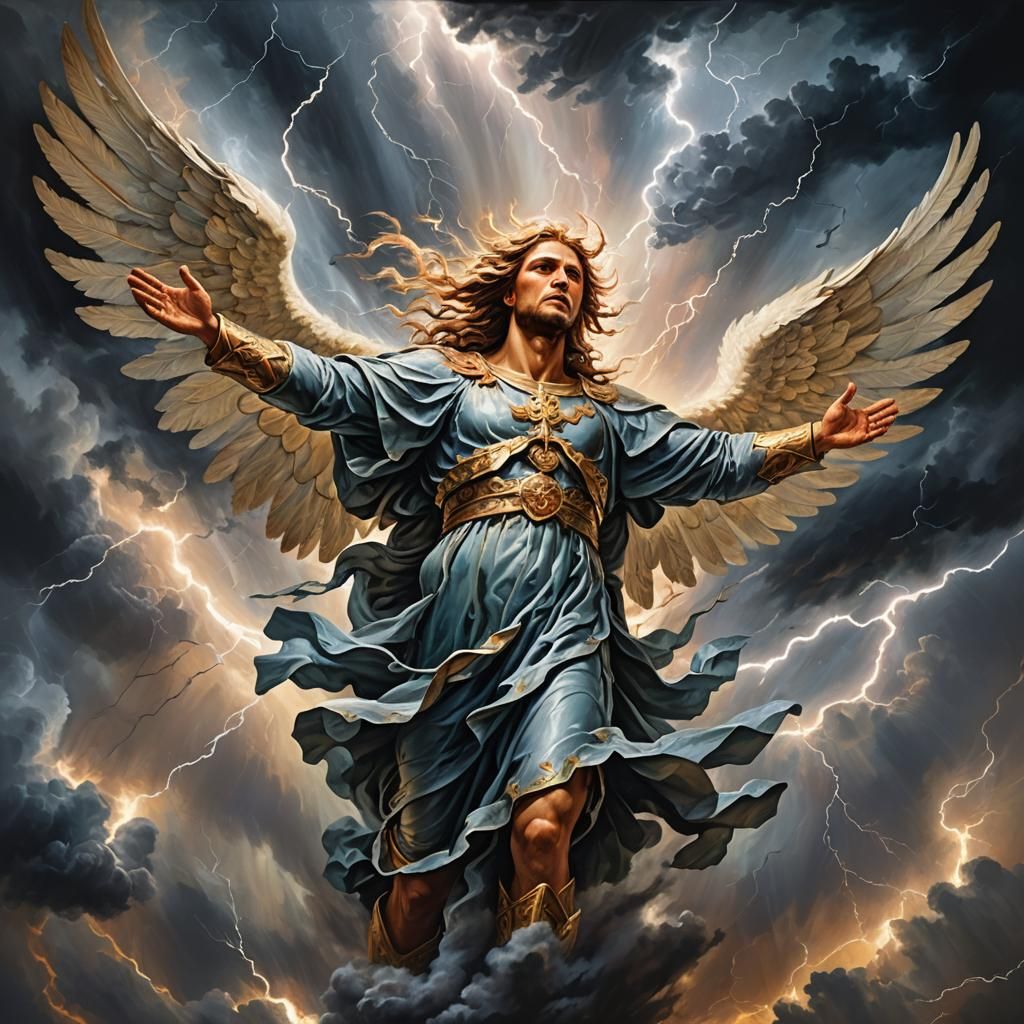 Majestic Angel Commands Fallen Angels in Epic Battle
