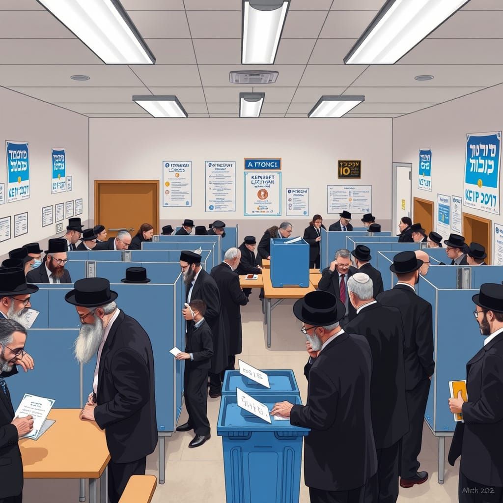Israeli Election Scene in Orthodox Jewish Neighborhood