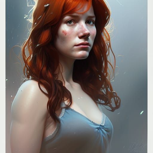Mary Jane Watson Portrait in Comic Book Art Style