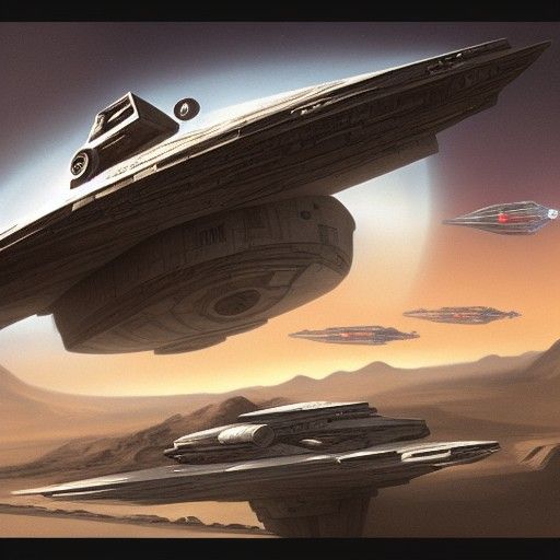 Detailed Matte Painting of Star Wars Scene