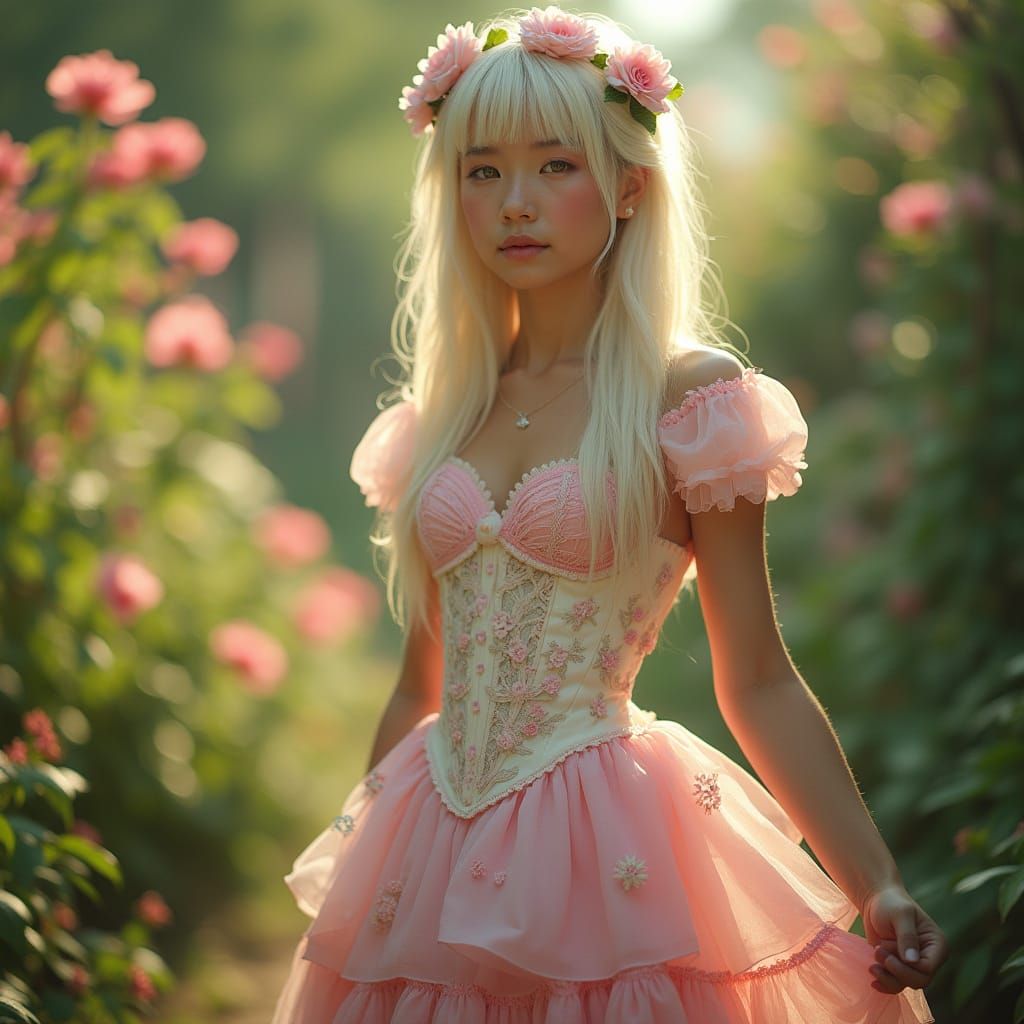 Ethereal Garden Goddess in Pastel Paradise