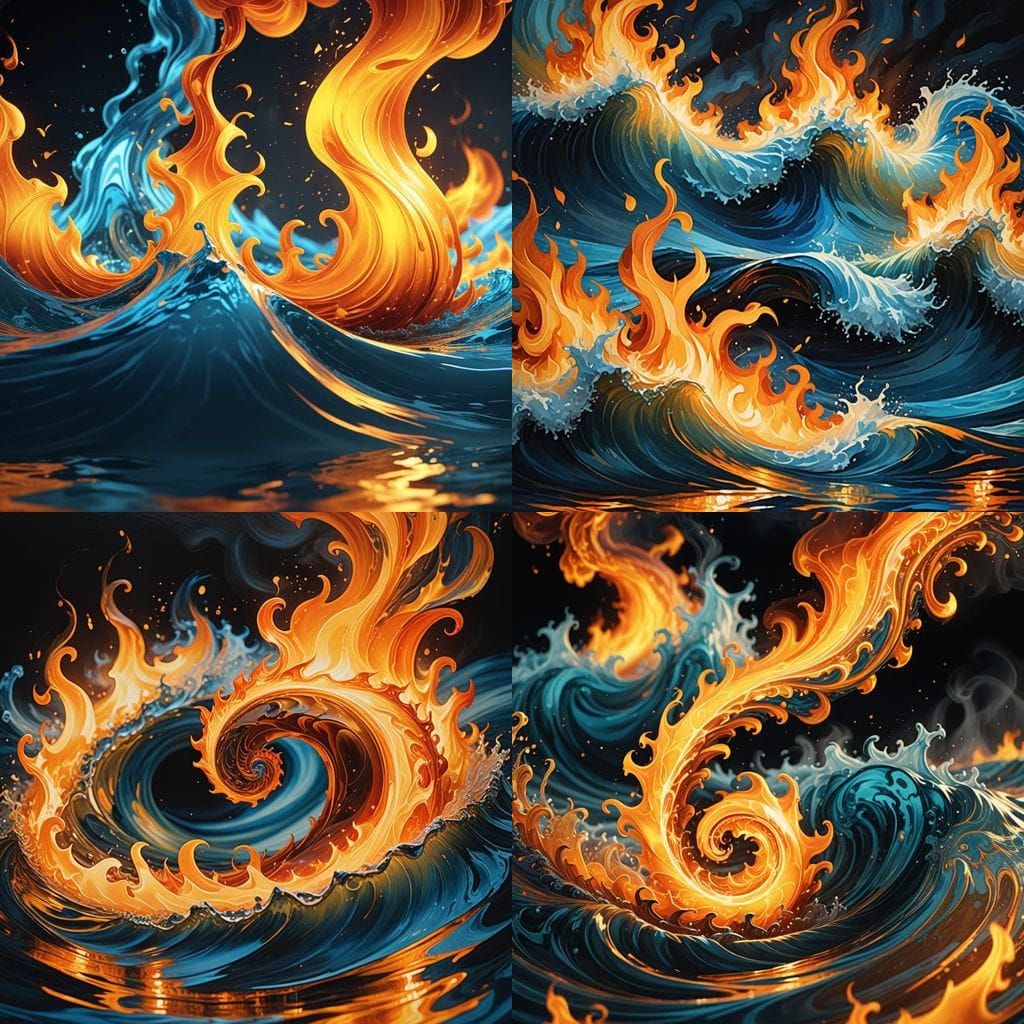 Fire and Water Yin Yang Symbol