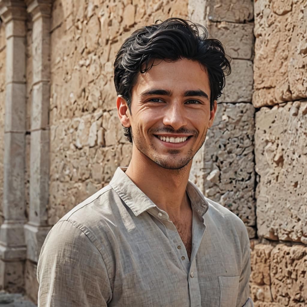 Smiling Italian Man, Digital Concept Art