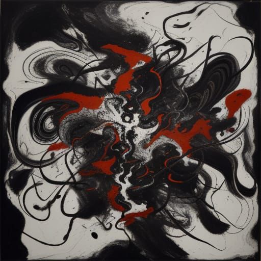 Surrealist Figure in Dreamlike Landscape, Abstract Expressio...