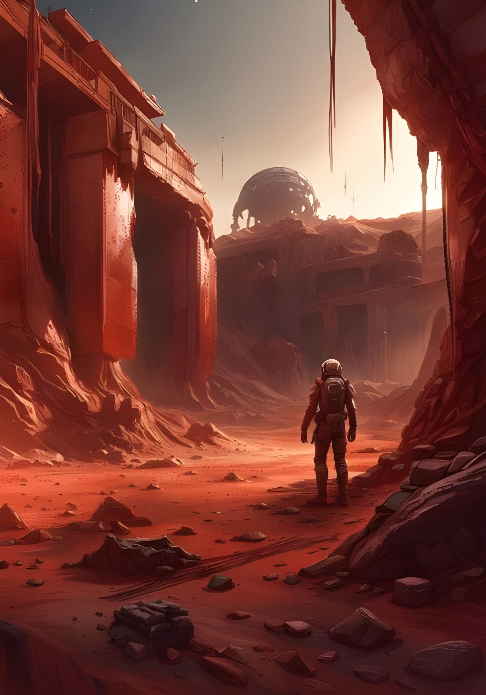 Martian Archeological Dig Among Alien Ruins