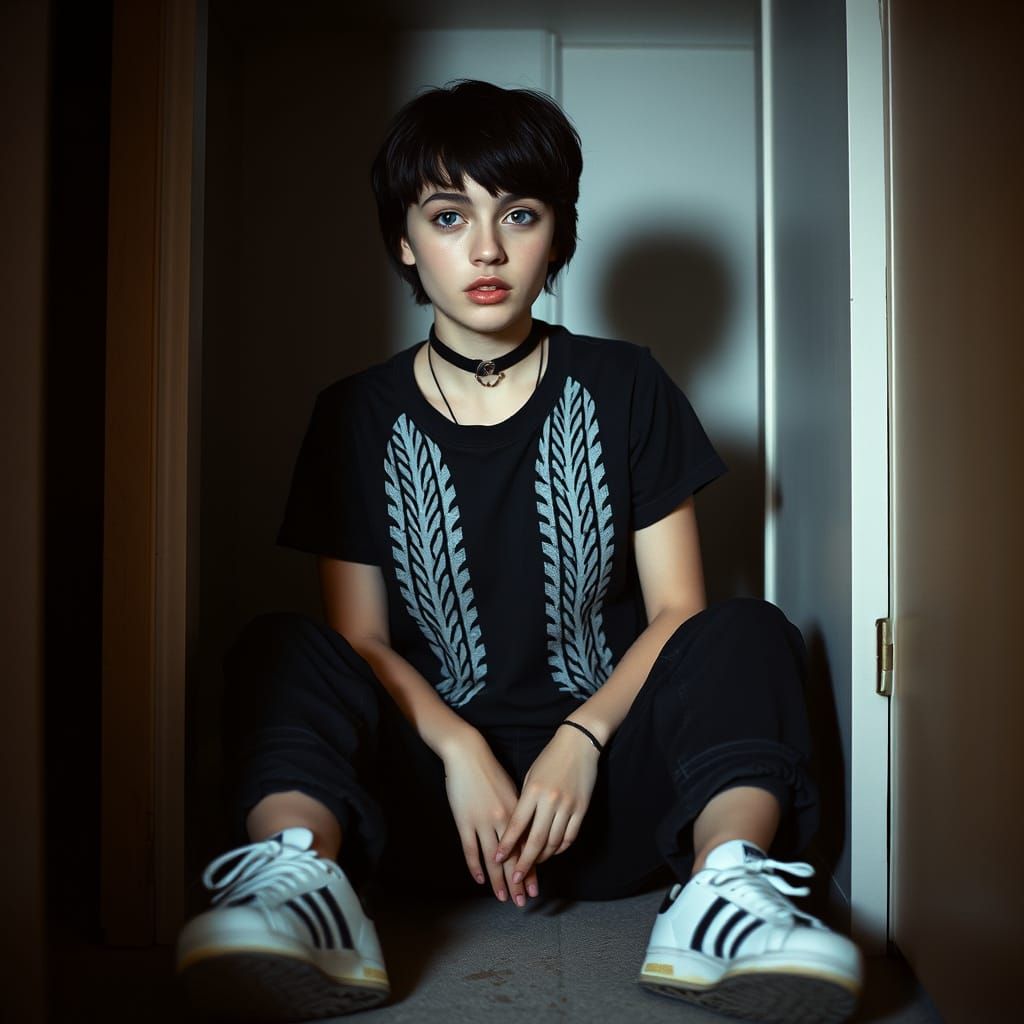 Young Woman in Closet: Film Still Aesthetic