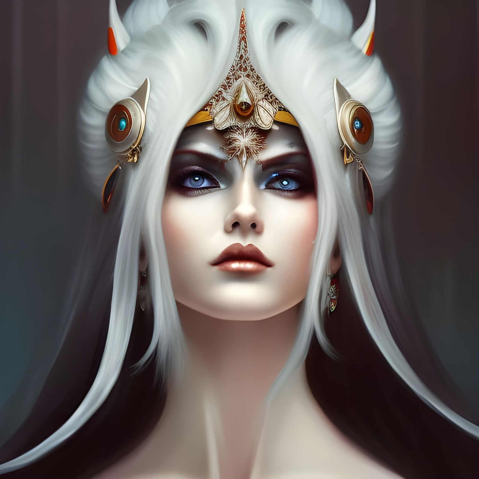 Cyberpunk Elf Queen Goddess in Detailed Digital Art