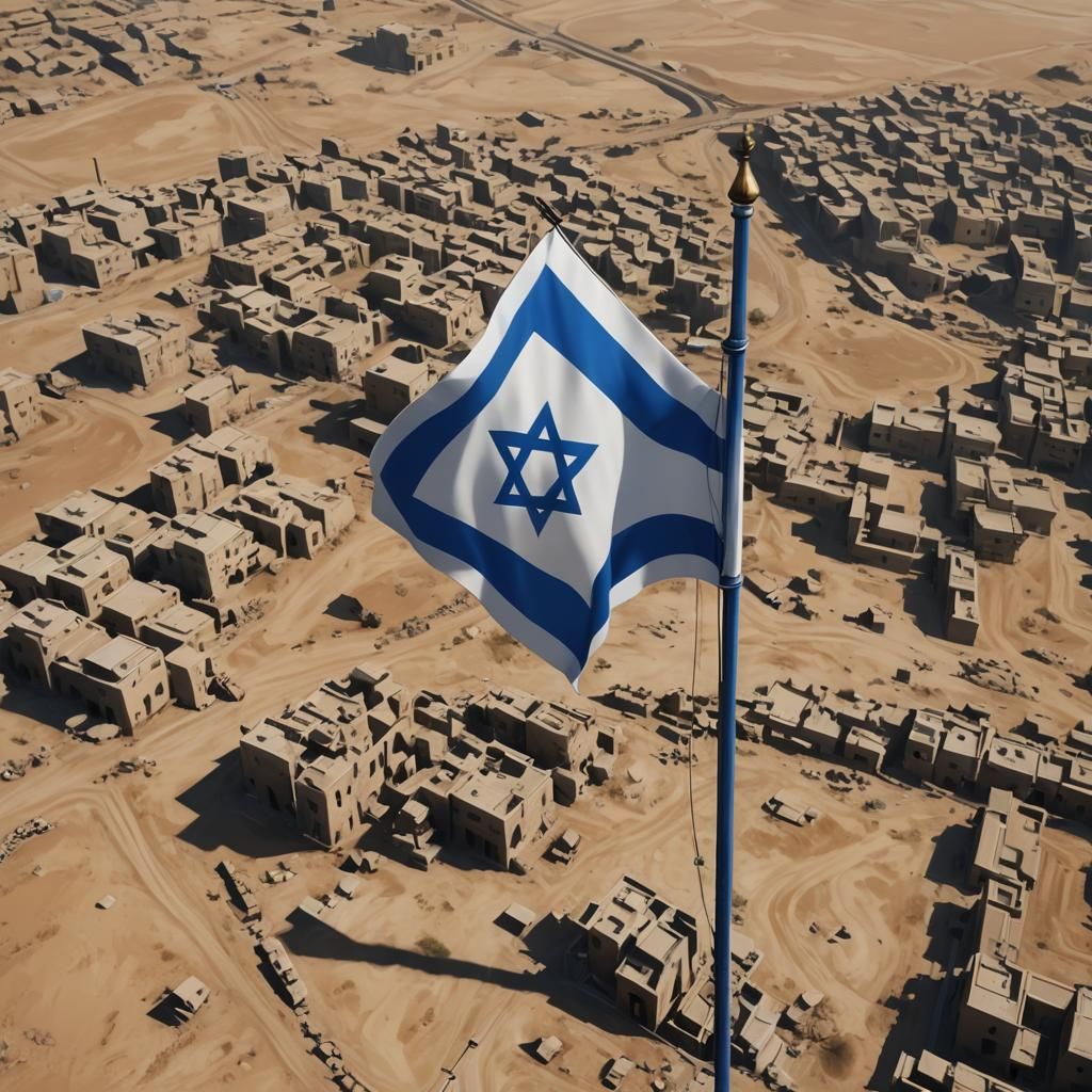 Israeli Flag in 3D Anime Style