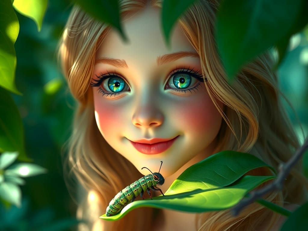 Ethereal Beauty Meets Whimsical Wonder in Close-Up Portrait