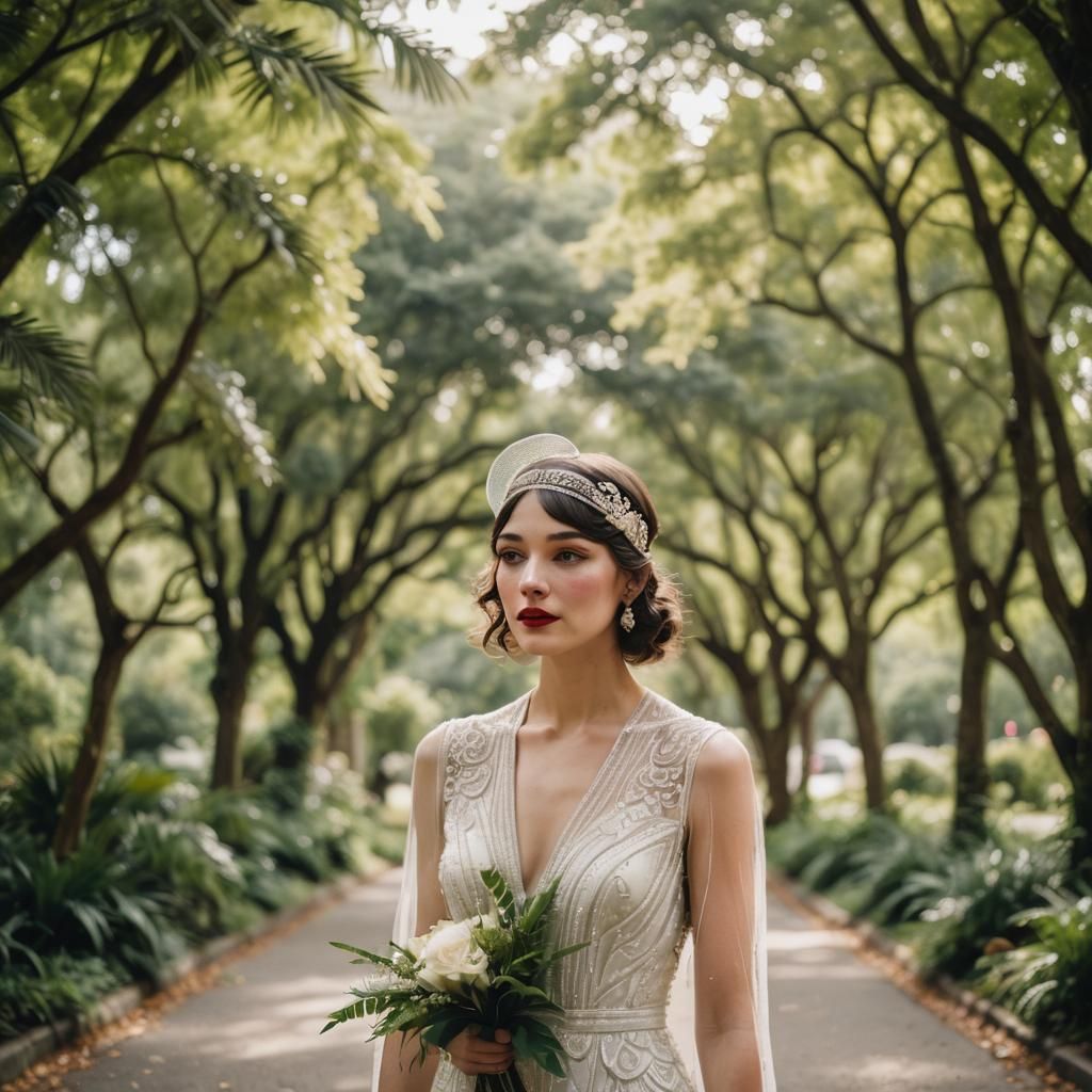1920s Style Bride and Groom Portrait