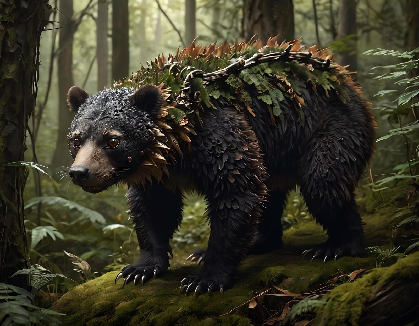 Kumariba, a legendary creature, prowls. Half bear, half geck...