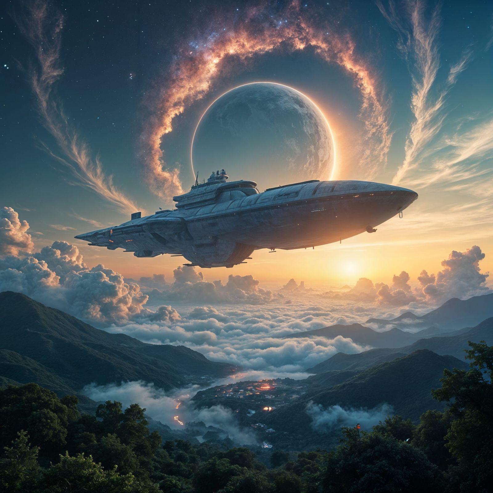 Futuristic Odyssey in Neon Light