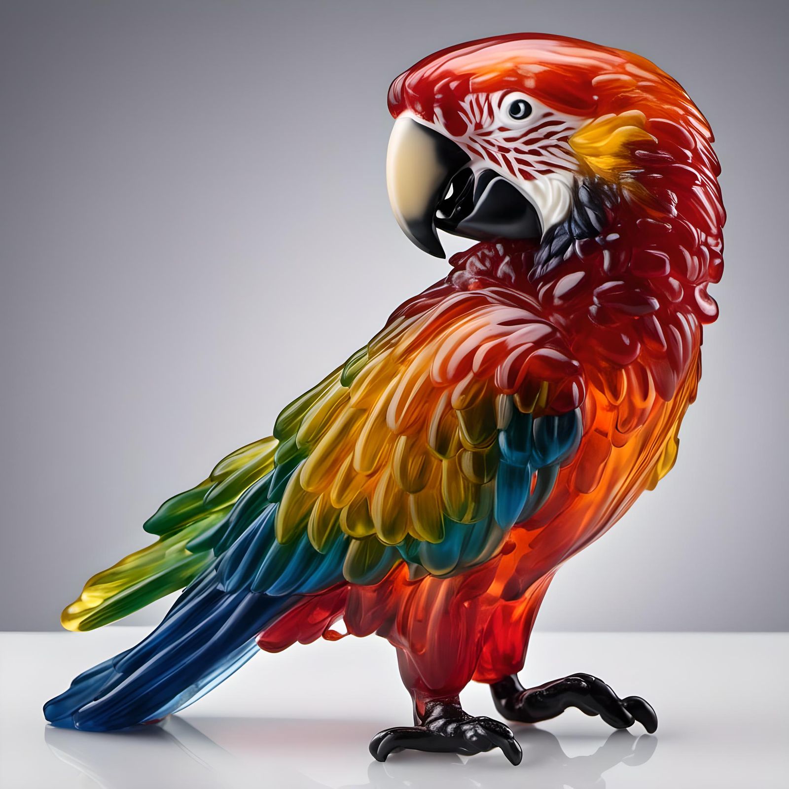 Transparent Macaw: Realistic Avian Art