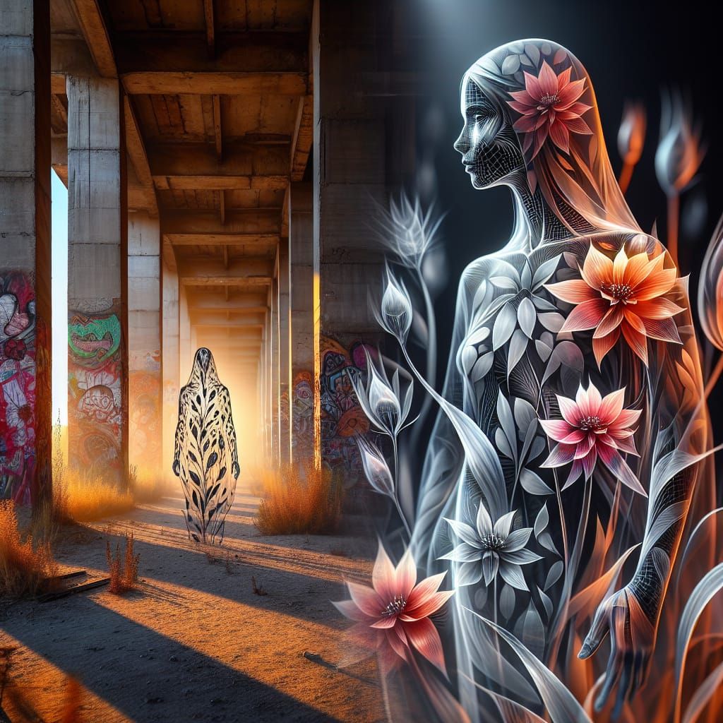 Ghostly Lost Souls in Golden Hour Light