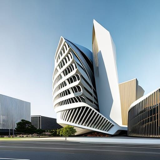 modern building,10 story, geometric architecture, constructive architecture, deconstructivism architecture, parametric ...