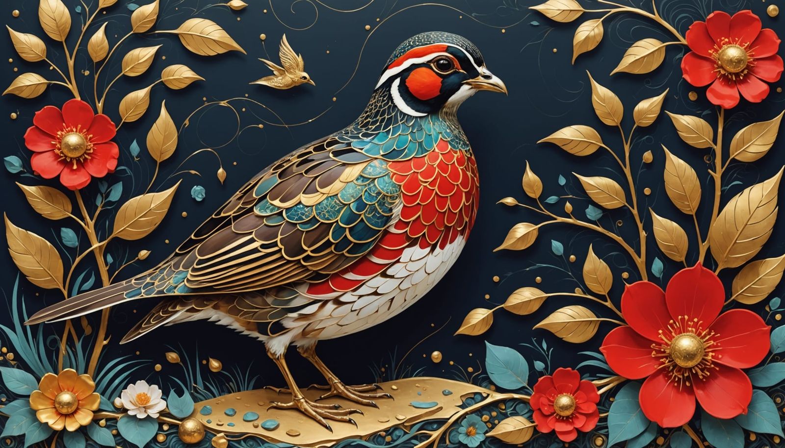 Quail and Duckling in Dreamlike Surrealism