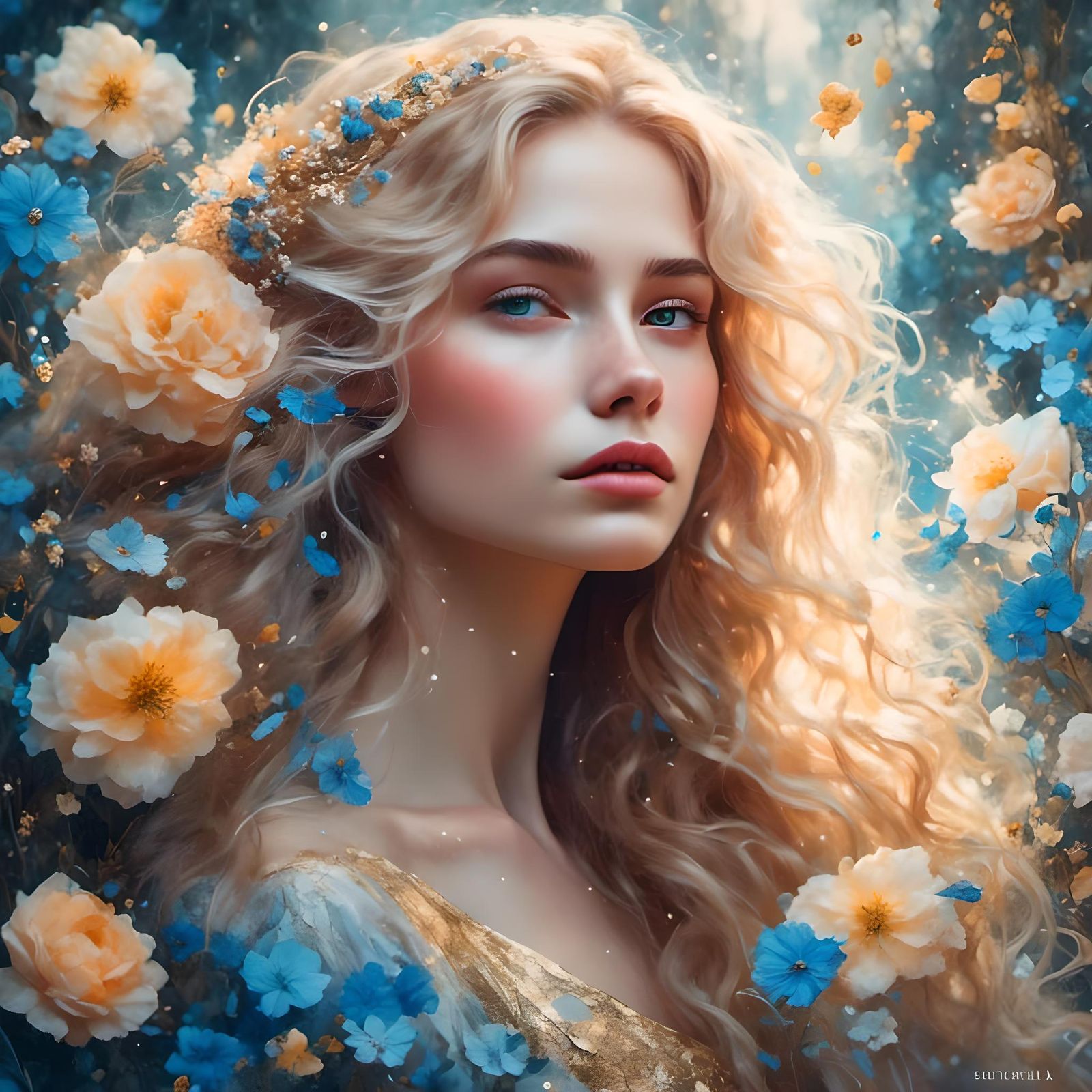 Blonde flower princess