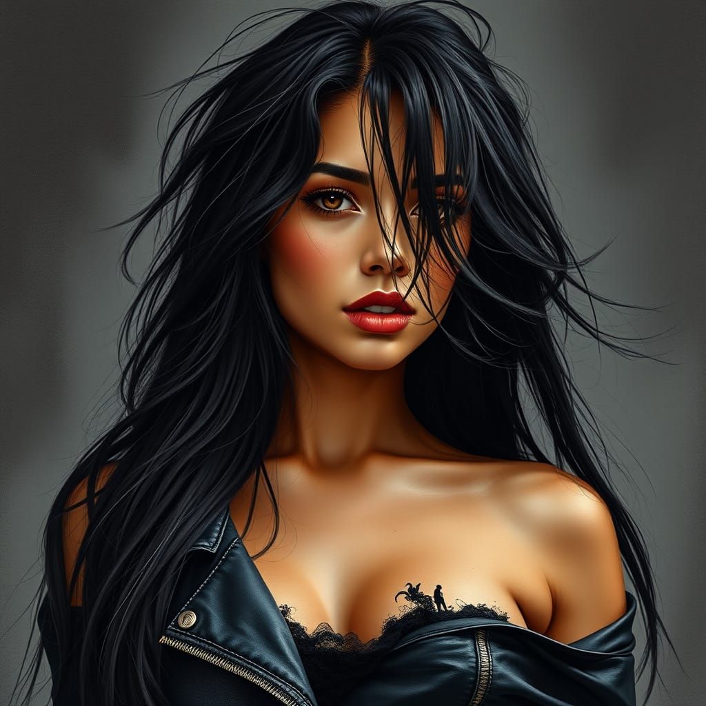 Sultry Latina Goddess in Midnight Rebellion