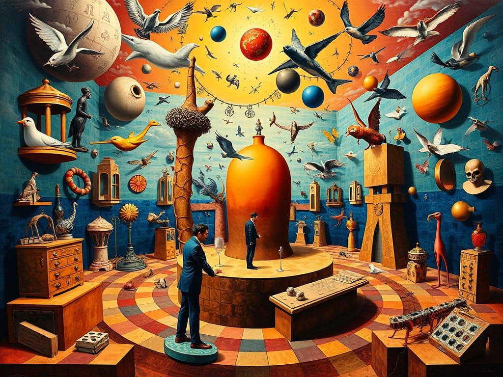 Surrealist Masterpiece in Vibrant Dreamscapes