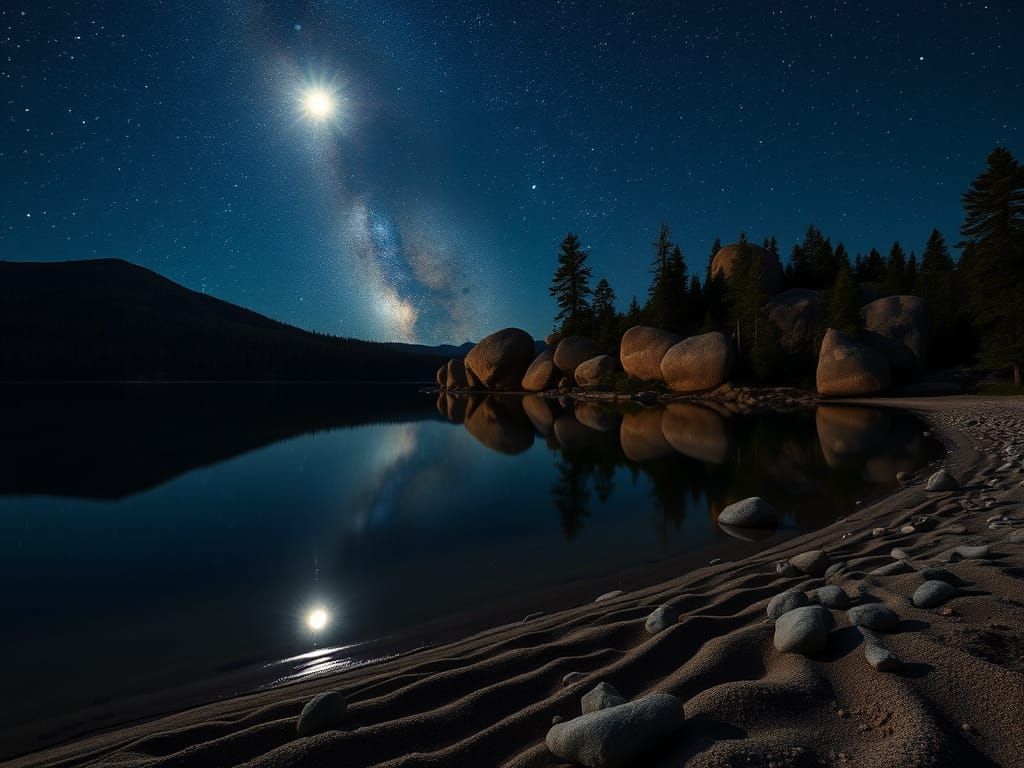 Shaver Lake Milky Way Reflection at Night