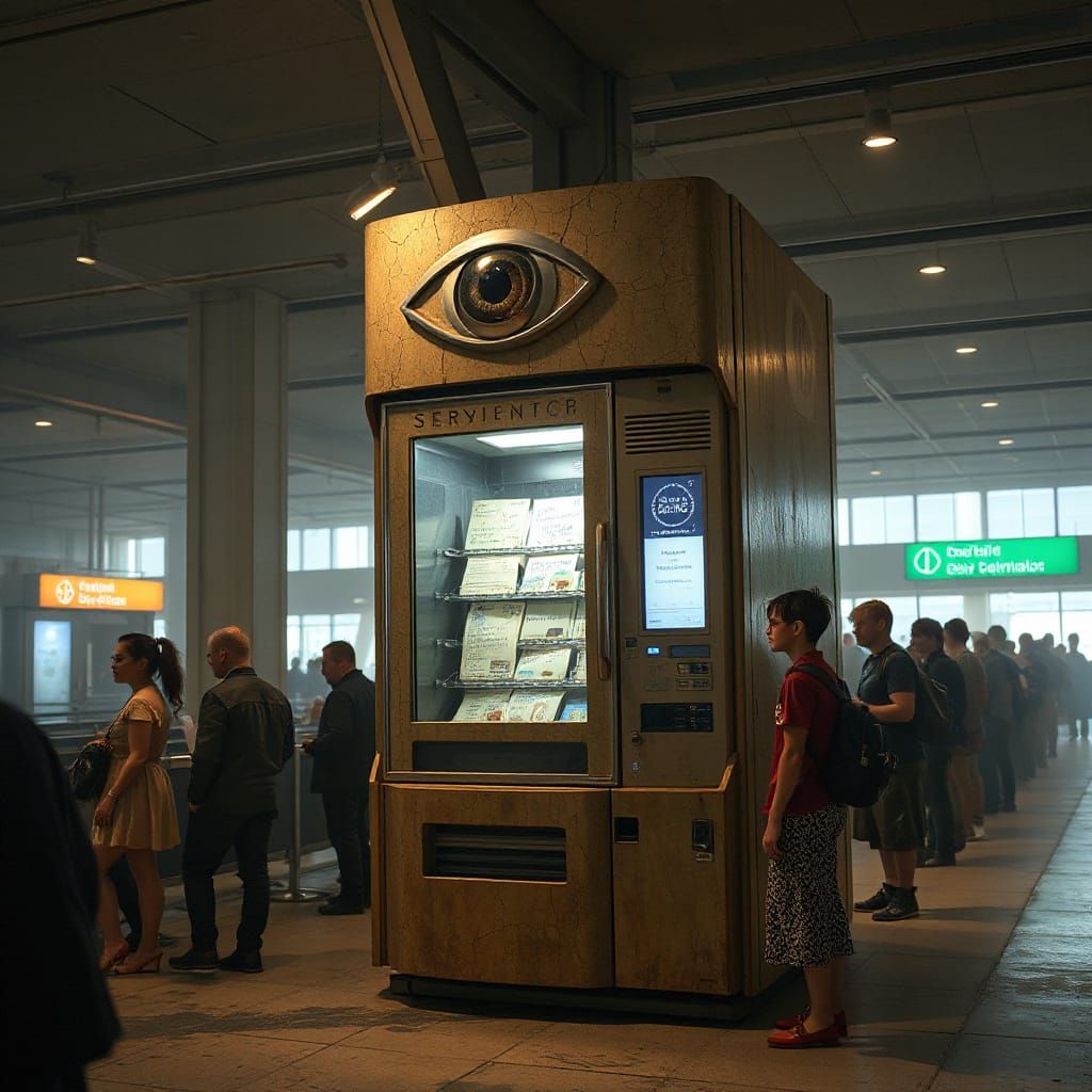 Distressed Biopunk Vending Machine Dispenses Ancient-Style N...
