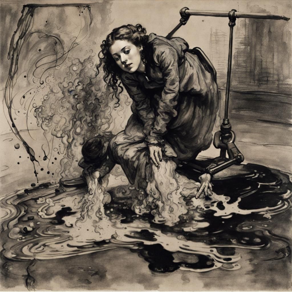 Ink Woman's Splash: A Classical Inkscape