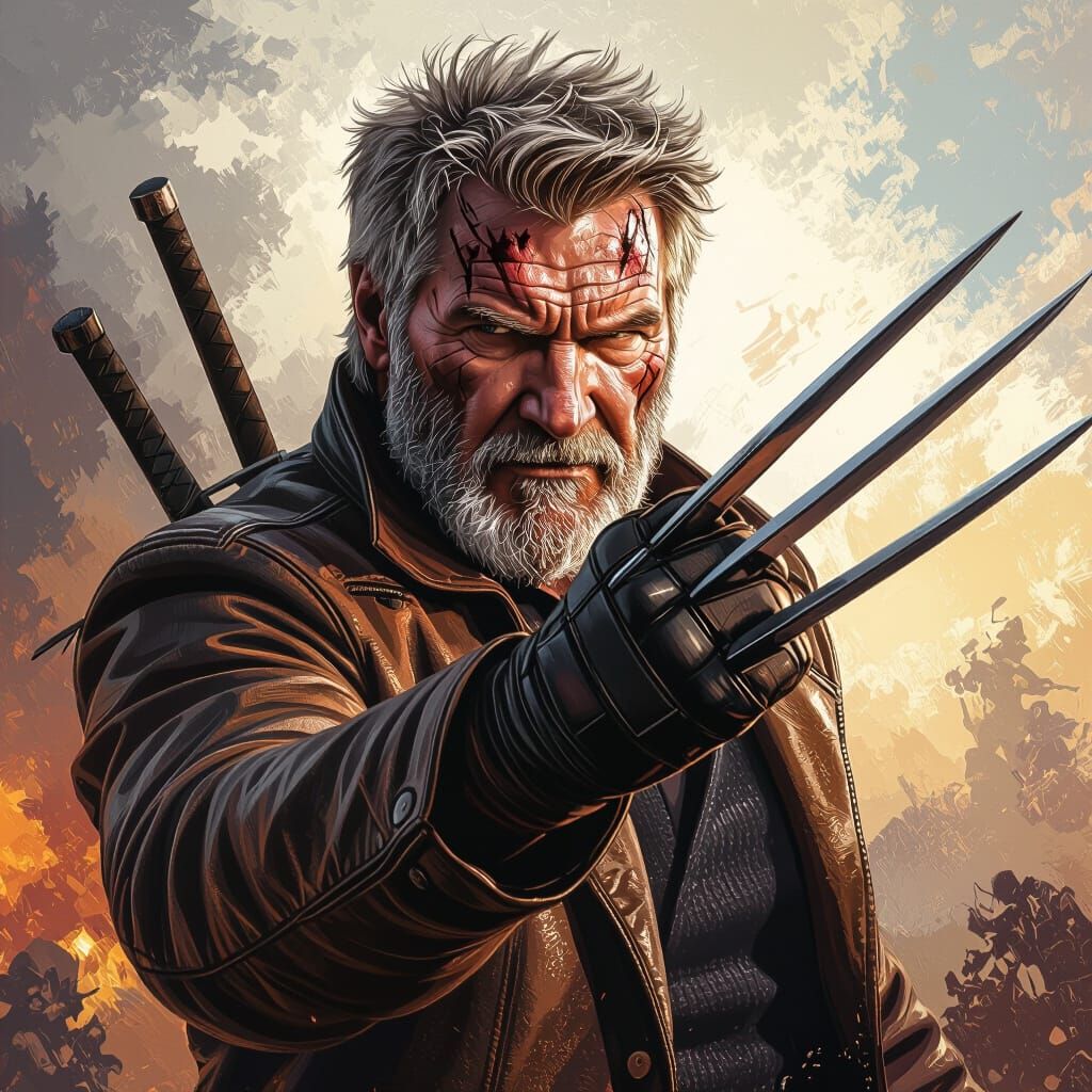 Old Man Logan With Claws Extended
