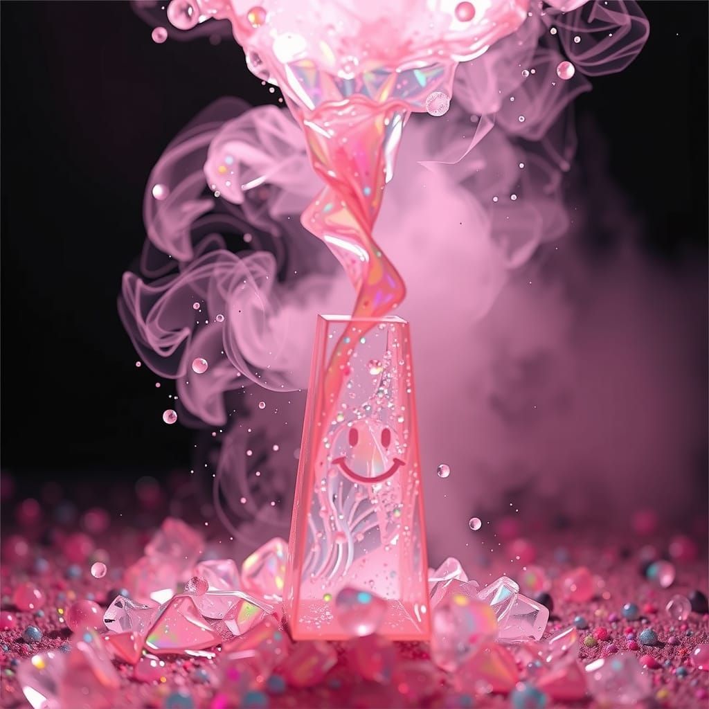 Melancholic Pyramid Diorama Dissolving into Goo