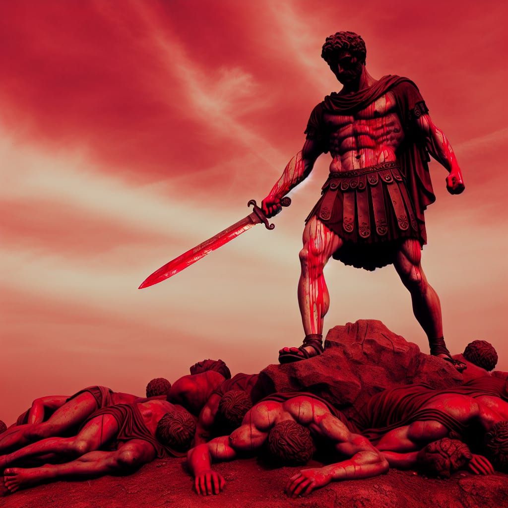 Ancient Gladiator in Triumphant Glory