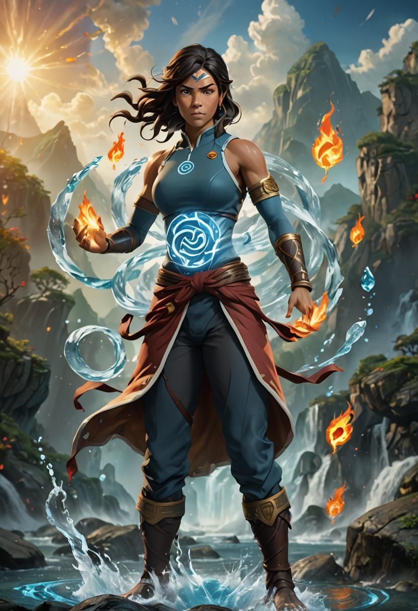 Avatar Korra with Four Elements, Professional Photography