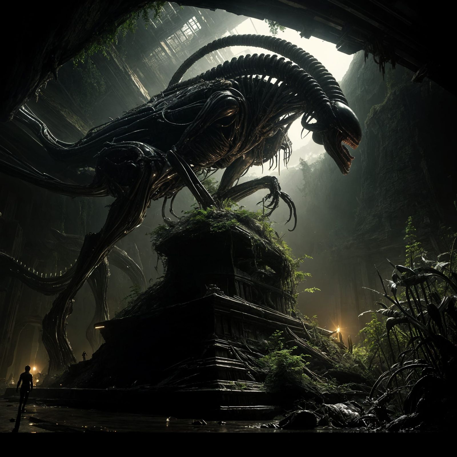 Epic Rogue King Xenomorph in Alien Landscape