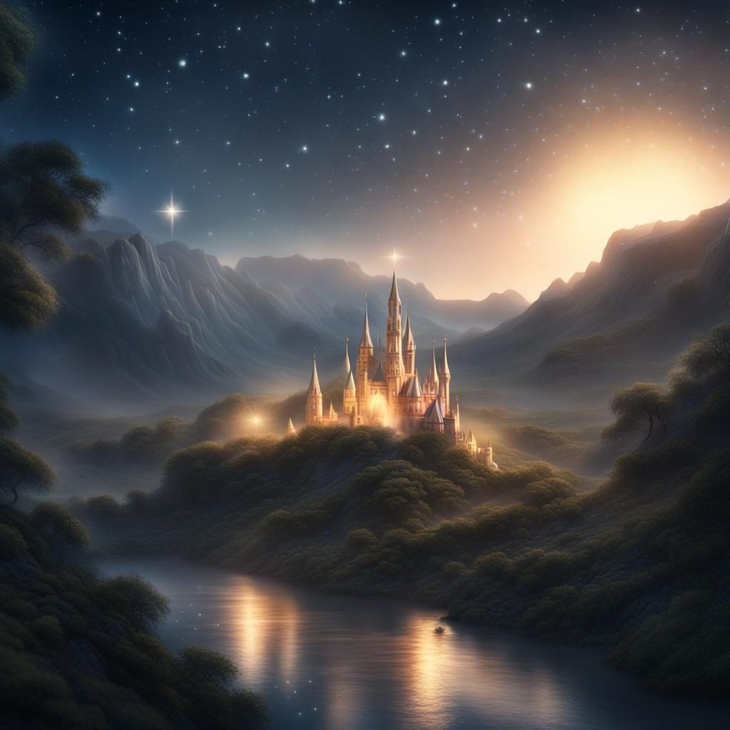 Twinkle Star in Soft Focus Digital Painting