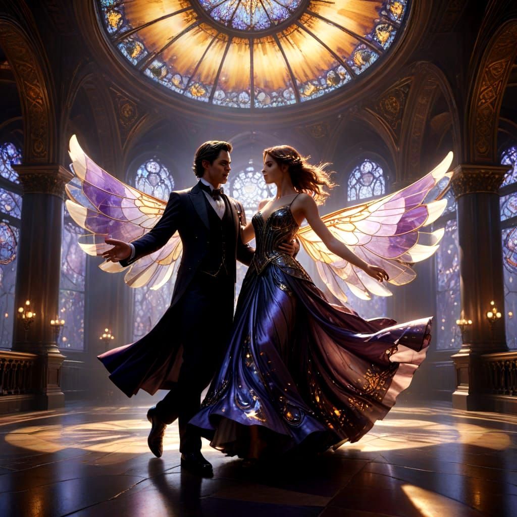 Ethereal Waltzing Couples in Majestic Rotunda