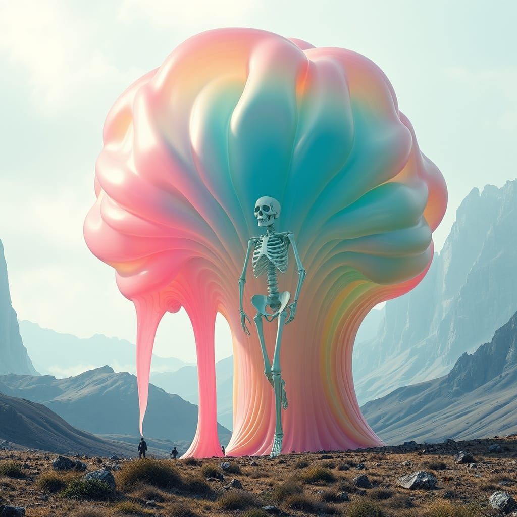 Giant Translucent Slime Cathedral Walks Through Valley