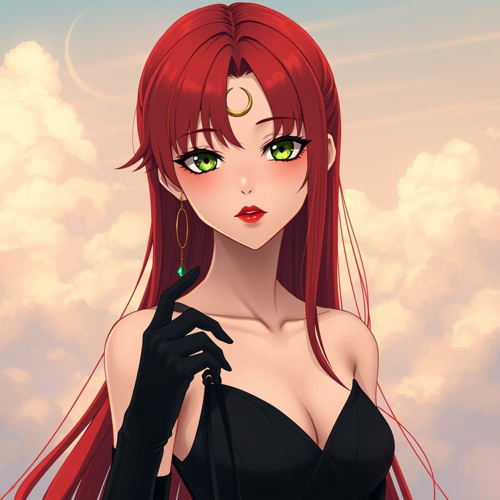 Ethereal Anime Goddess in a Dreamy Cloudscape